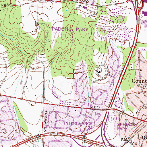 Topographic Map of Wellington Valley, MD