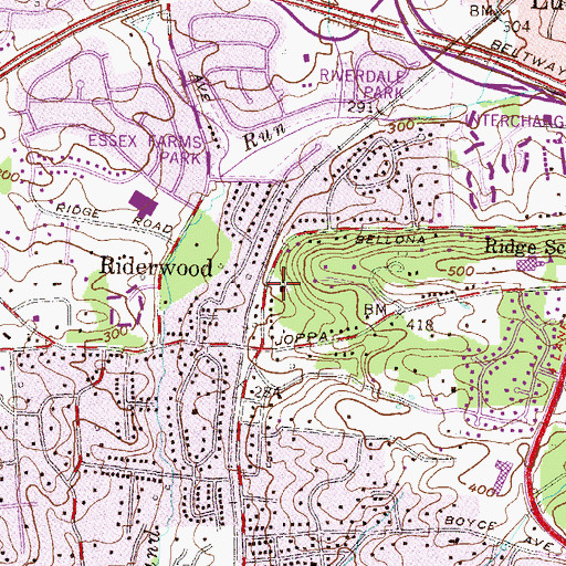 Topographic Map of Woodvale School, MD