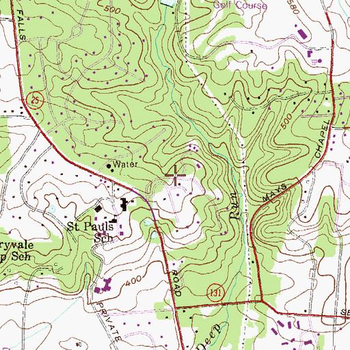 Topographic Map of Woodward, MD