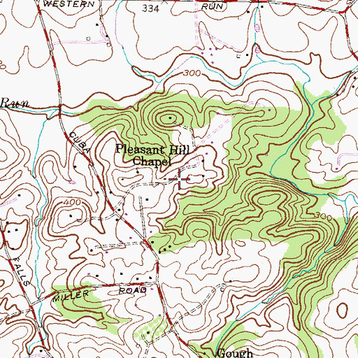 Topographic Map of Worthington Manor, MD