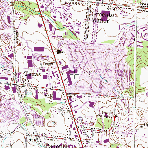 Topographic Map of Yorktowne Plaza Shopping Center, MD