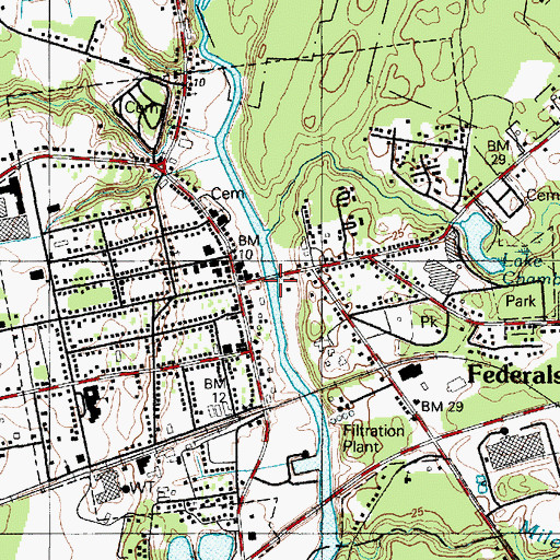 Topographic Map of Federalsburg, MD