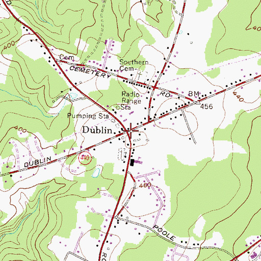 Topographic Map of Dublin, MD