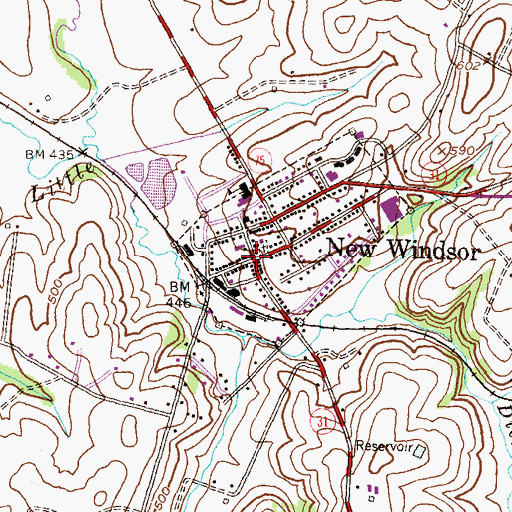 Topographic Map of New Windsor, MD