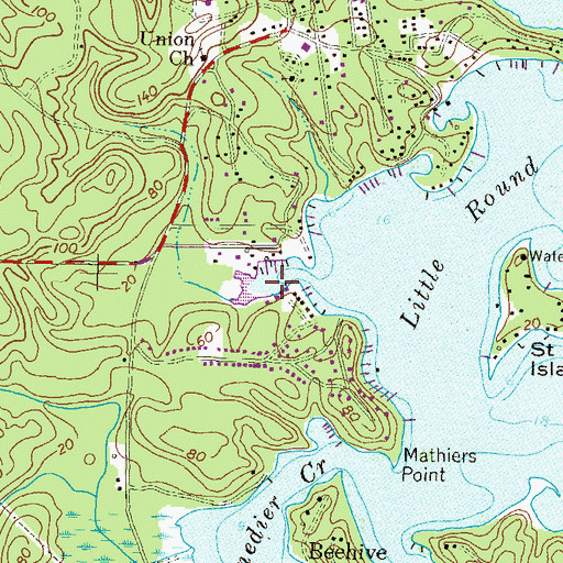 Topographic Map of Browns Cove, MD