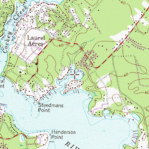 Topographic Map of Ross Cove, MD