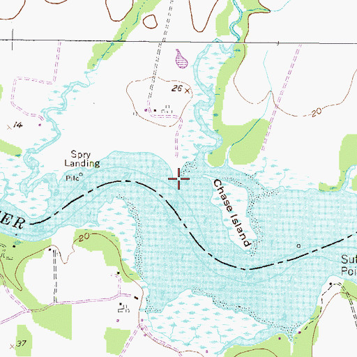 Topographic Map of Bluff Point, MD