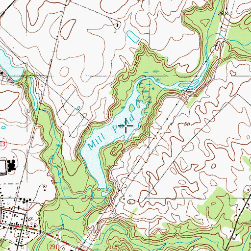 Topographic Map of Mill Pond, MD