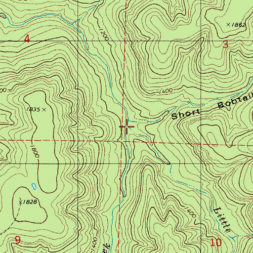 Topographic Map of Little Bobtail Creek, AR