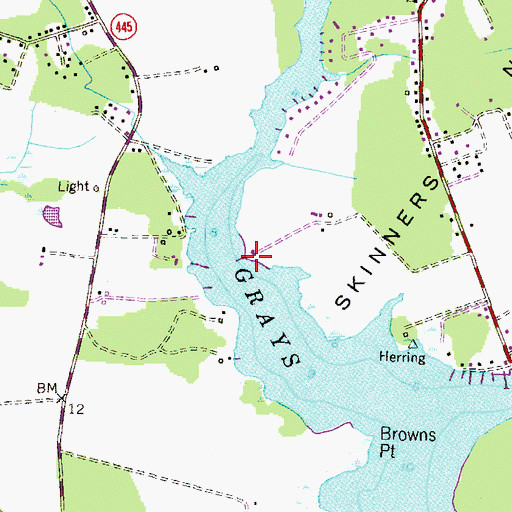 Topographic Map of Skinners Point, MD