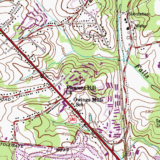 Topographic Map of Allyson Gardens, MD