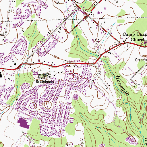 Topographic Map of Arbour Green, MD