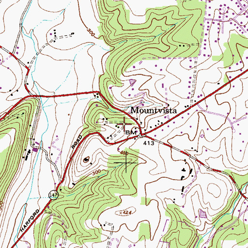 Topographic Map of Bonaparte Estates, MD