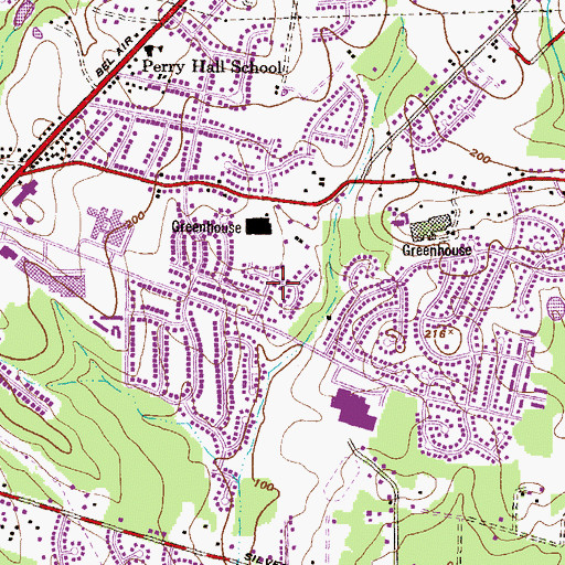 Topographic Map of Brookhurst, MD