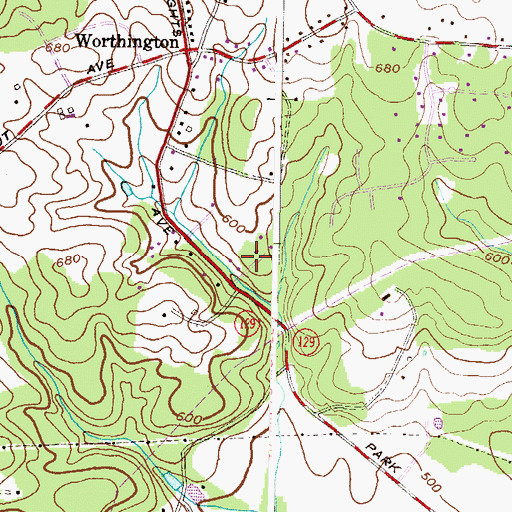 Topographic Map of Cave Valley, MD