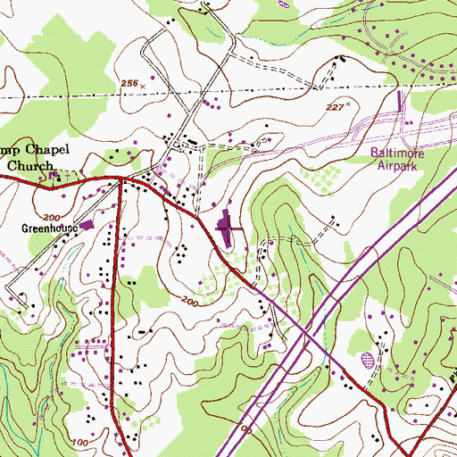 Topographic Map of Chapel Hill Elementary School, MD
