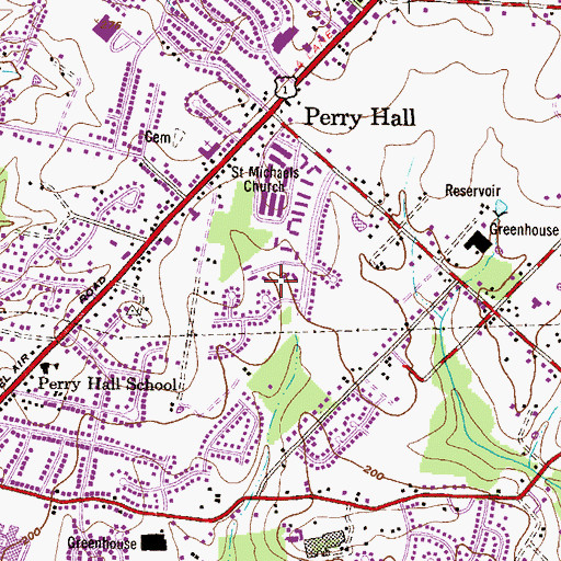 Topographic Map of Chapel Manor, MD