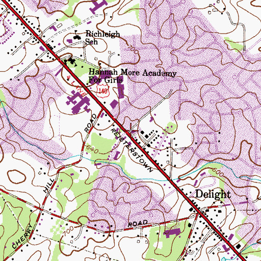 Topographic Map of Cherry Valley, MD