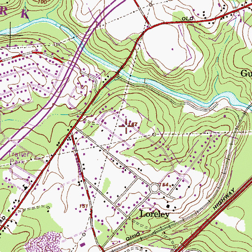 Topographic Map of Darryl Gardens, MD