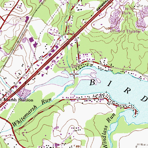 Topographic Map of Duck Creek, MD