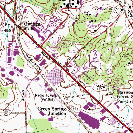 Topographic Map of Dunbar, MD