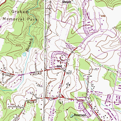 Topographic Map of Ferguson Meadows, MD