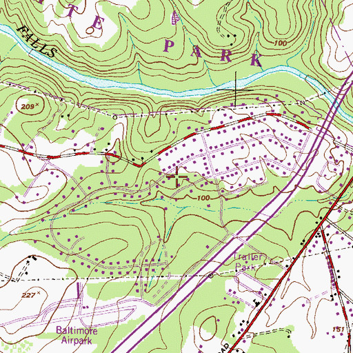 Topographic Map of Forge Acres, MD