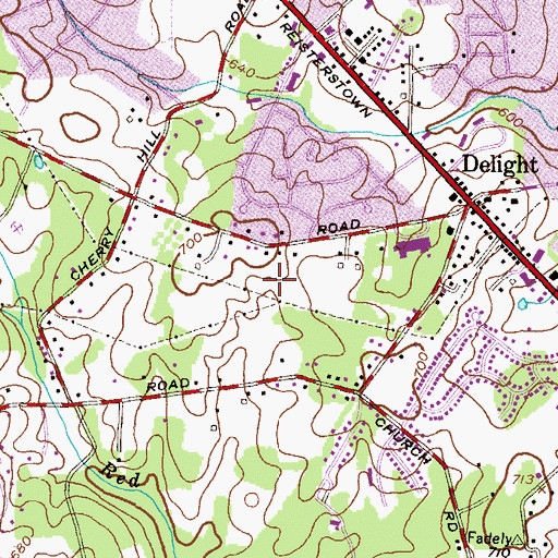 Topographic Map of Fox Haven Estates, MD