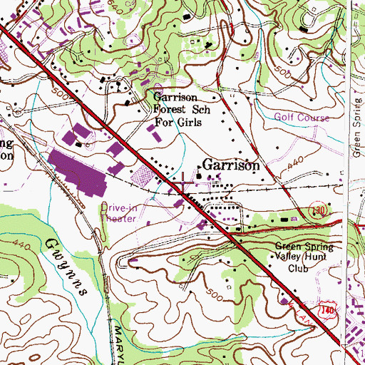 Topographic Map of Garrison Post Office, MD