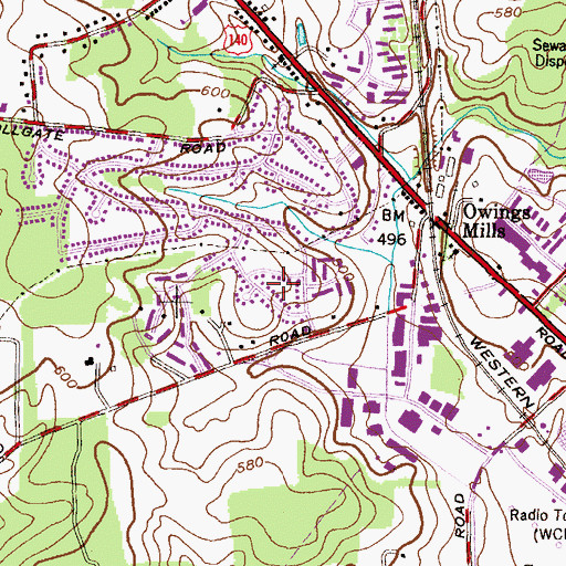 Topographic Map of Garrison Ridge, MD