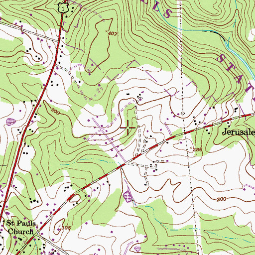 Topographic Map of Glenbauer, MD