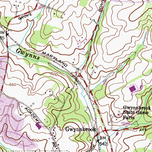 Topographic Map of Gunrich (historical), MD