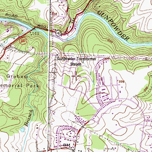Topographic Map of Harmony Hills, MD