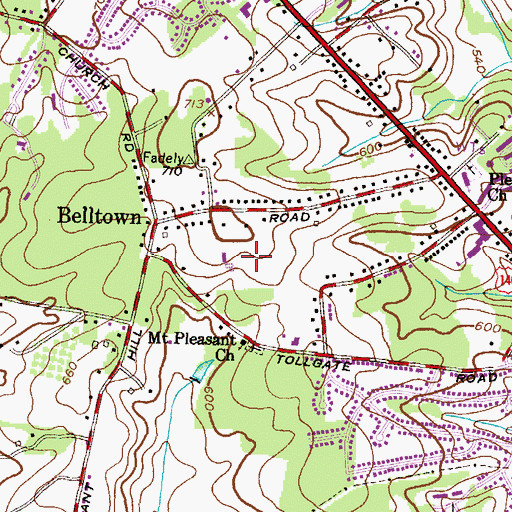Topographic Map of Hewitt Farms, MD