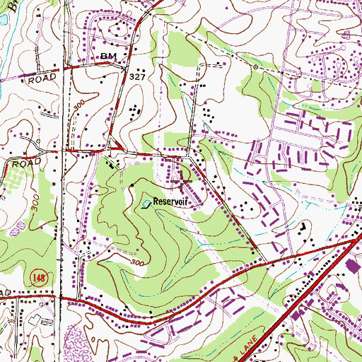 Topographic Map of Hines Estates, MD