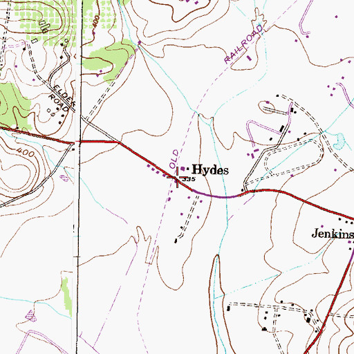 Topographic Map of Hydes Post Office, MD