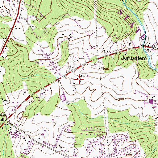 Topographic Map of Jerusalem Mills, MD