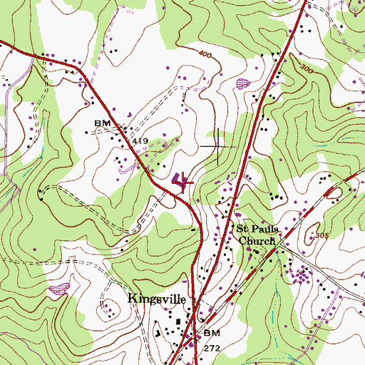 Topographic Map of Kingsville Elementary School, MD
