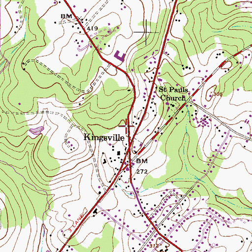 Topographic Map of Kingsville Post Office, MD
