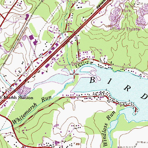 Topographic Map of Lightwoods Creek, MD