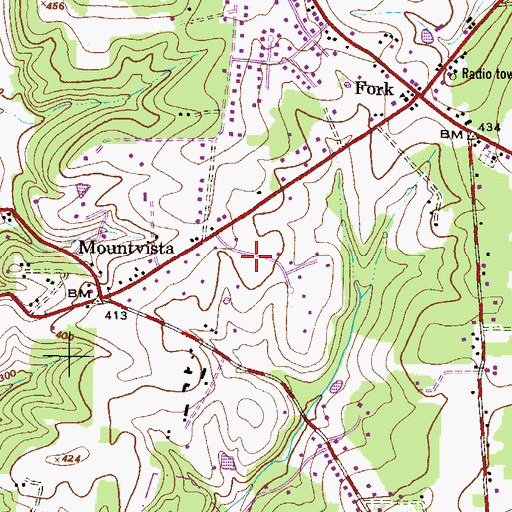 Topographic Map of Mount Vista Estates, MD
