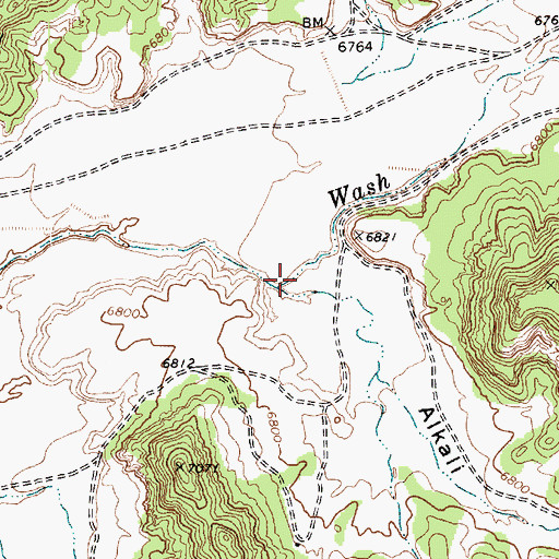 Topographic Map of Alkali Valley, AZ