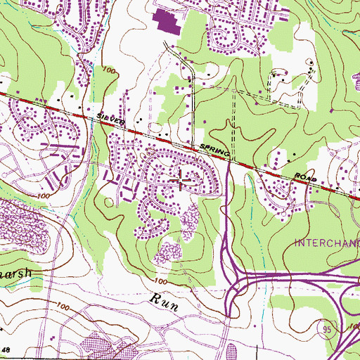Topographic Map of Nottingham Woods, MD