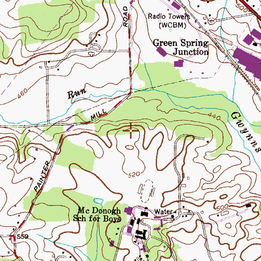 Topographic Map of Owings Mills Corporate Center, MD