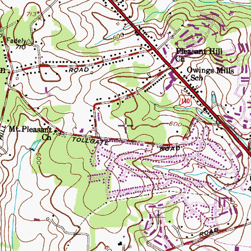 Topographic Map of Owings Mills High School, MD