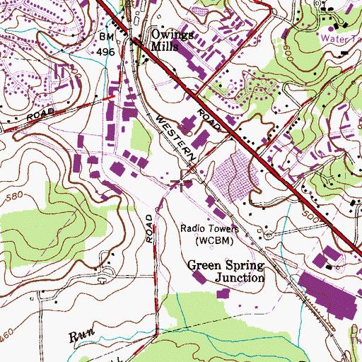 Topographic Map of Owings Mills Industrial Park, MD