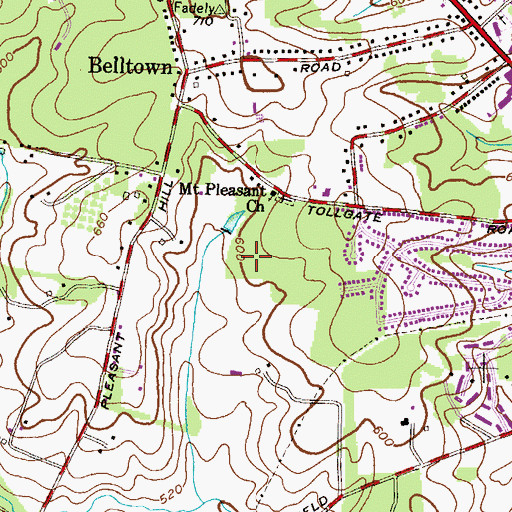 Topographic Map of Owings Mills Post Office, MD