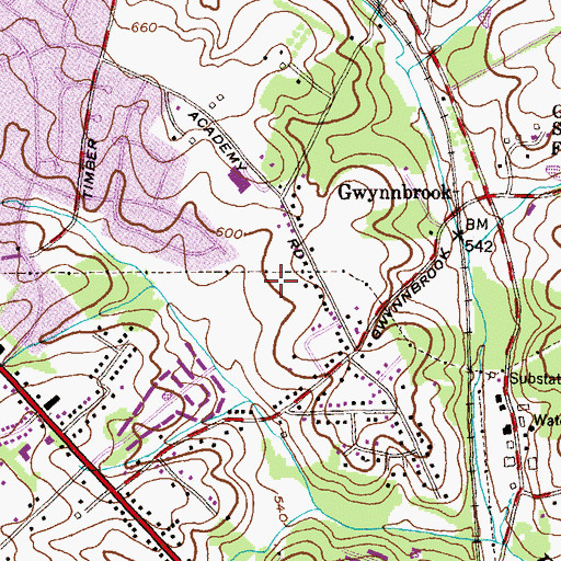 Topographic Map of Owings Ridge, MD