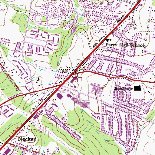 Topographic Map of Perry Hall Elementary School, MD