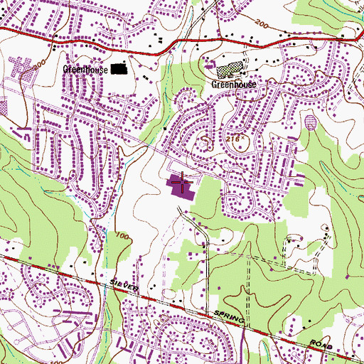 Topographic Map of Perry Hall High School, MD